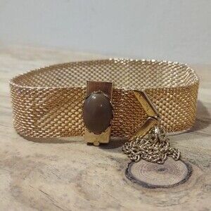 Vintage Brass Mesh Bracelet